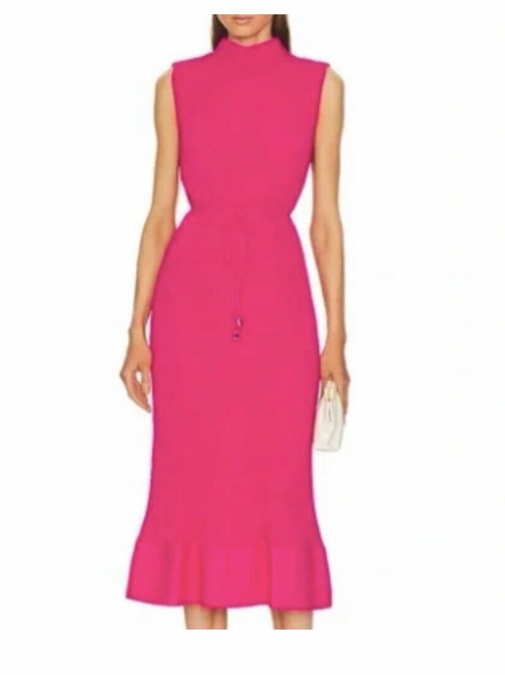 Milly Melina Sleeveless Tie-Back Maxi Dress in Hot Pink